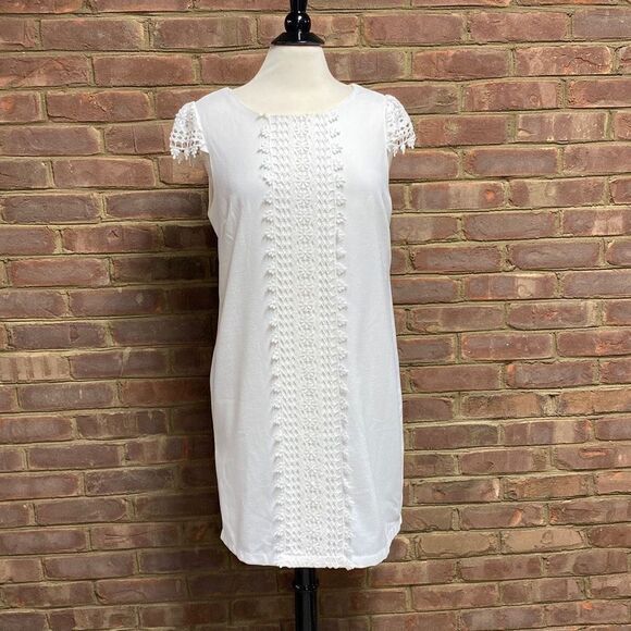 Young Threads White Lace Cap Sleeve Dress Size Medium - Picture 2 of 8